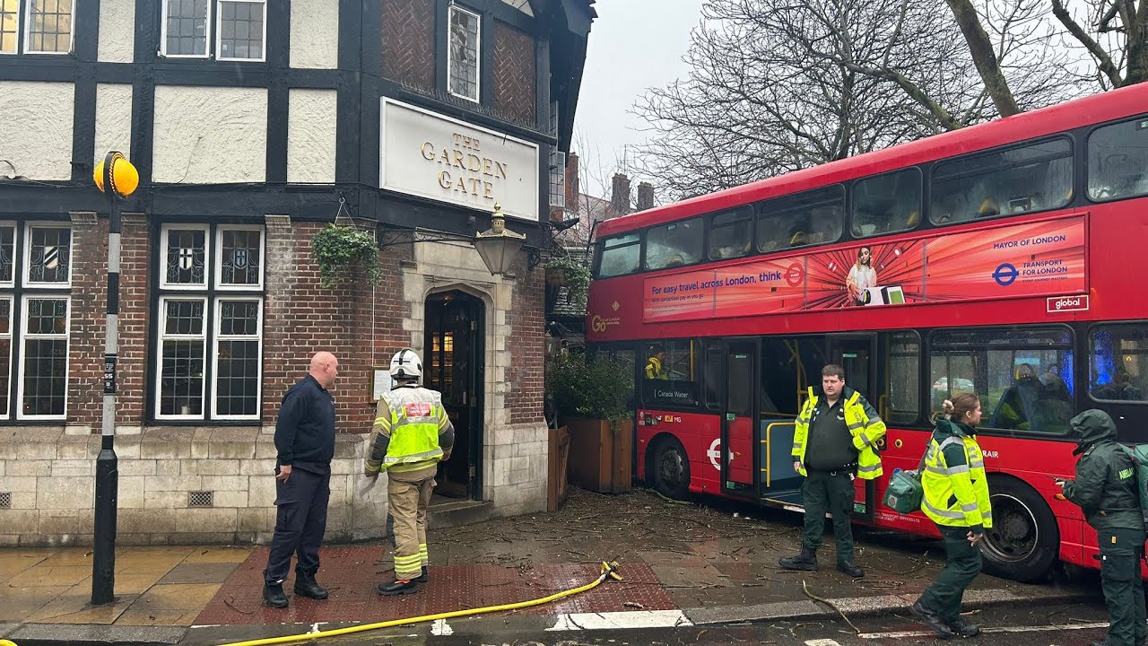 Bus Crashes Into Pub - But Everyone Walks Away Unharmed