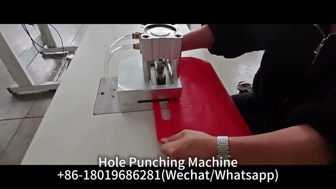 NON WOVEN BAG HANDLE D-CUT BAG PNEUMATIC HOLE CUTTING MACHINE HOLE PUNCHING MACHINE