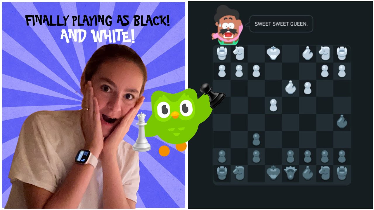 New DUOLINGO CHESS update…finally playing as BLACK and WHITE! ♟️🖤🤍