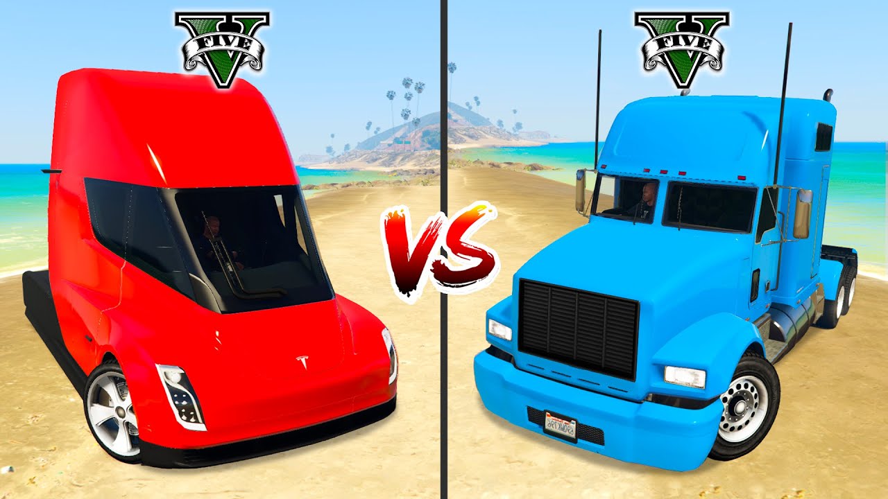 Tesla Semi vs Diesel Truck in GTA 5 - which is best?