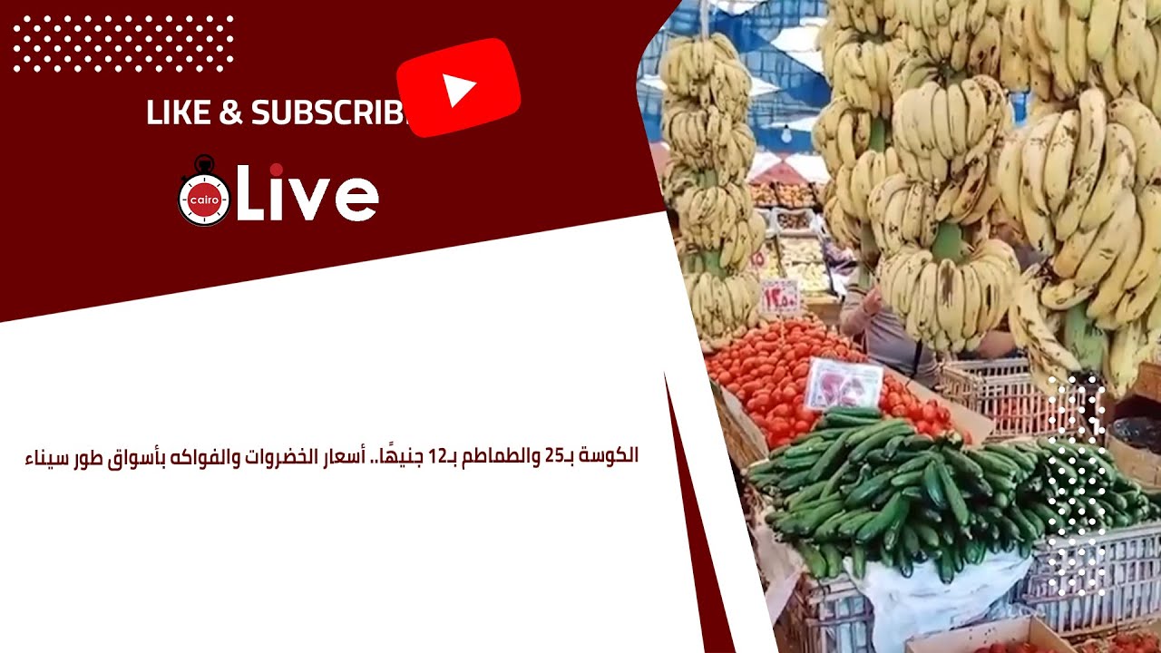 الكوسة بـ25 والطماطم بـ12 جنيهًا.. أسعار الخضروات والفواكه بأسواق طور سيناء