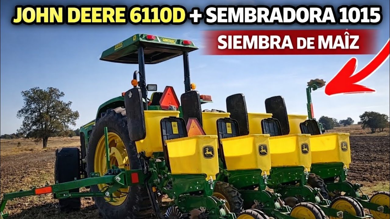 John Deere 6110 D + Sembradora John Deere 1015 | Siembra de Maíz