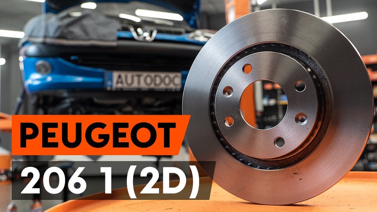 Cómo cambiar los discos de freno delantero en PEUGEOT 206 1 (2D) [VÍDEO TUTORIAL DE AUTODOC]
