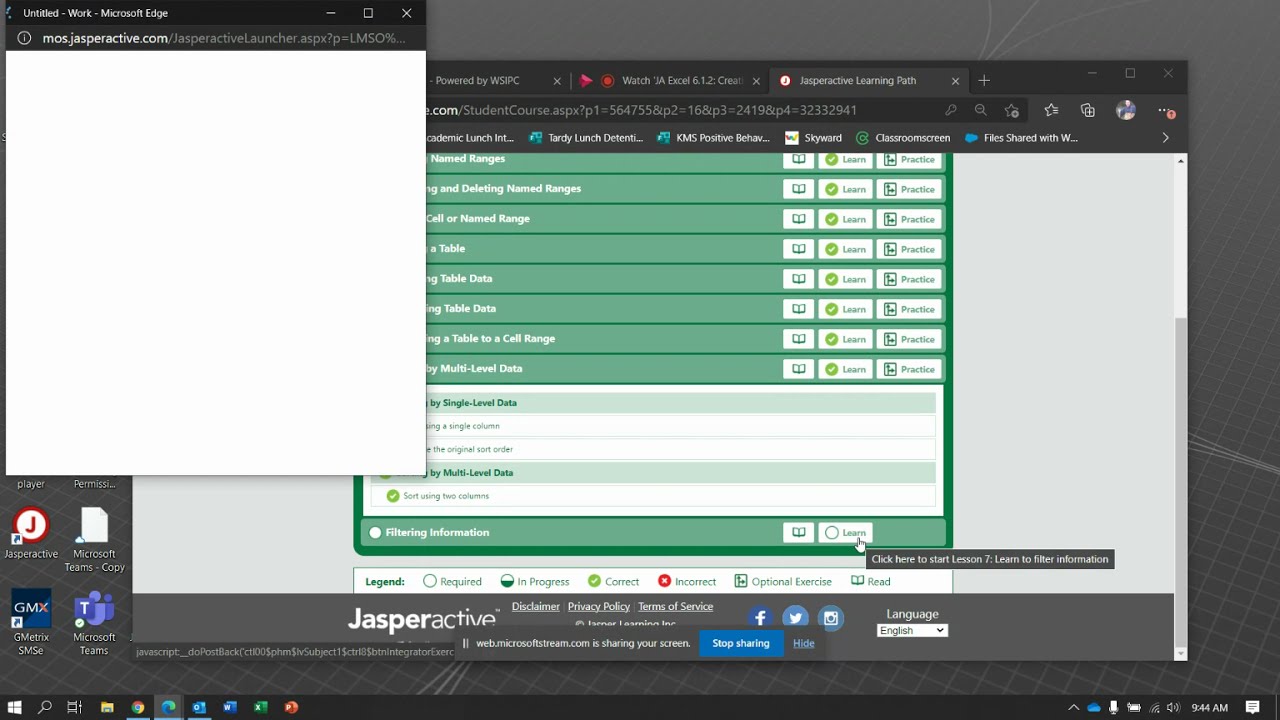 JA Excel 7 9  Filtering Information