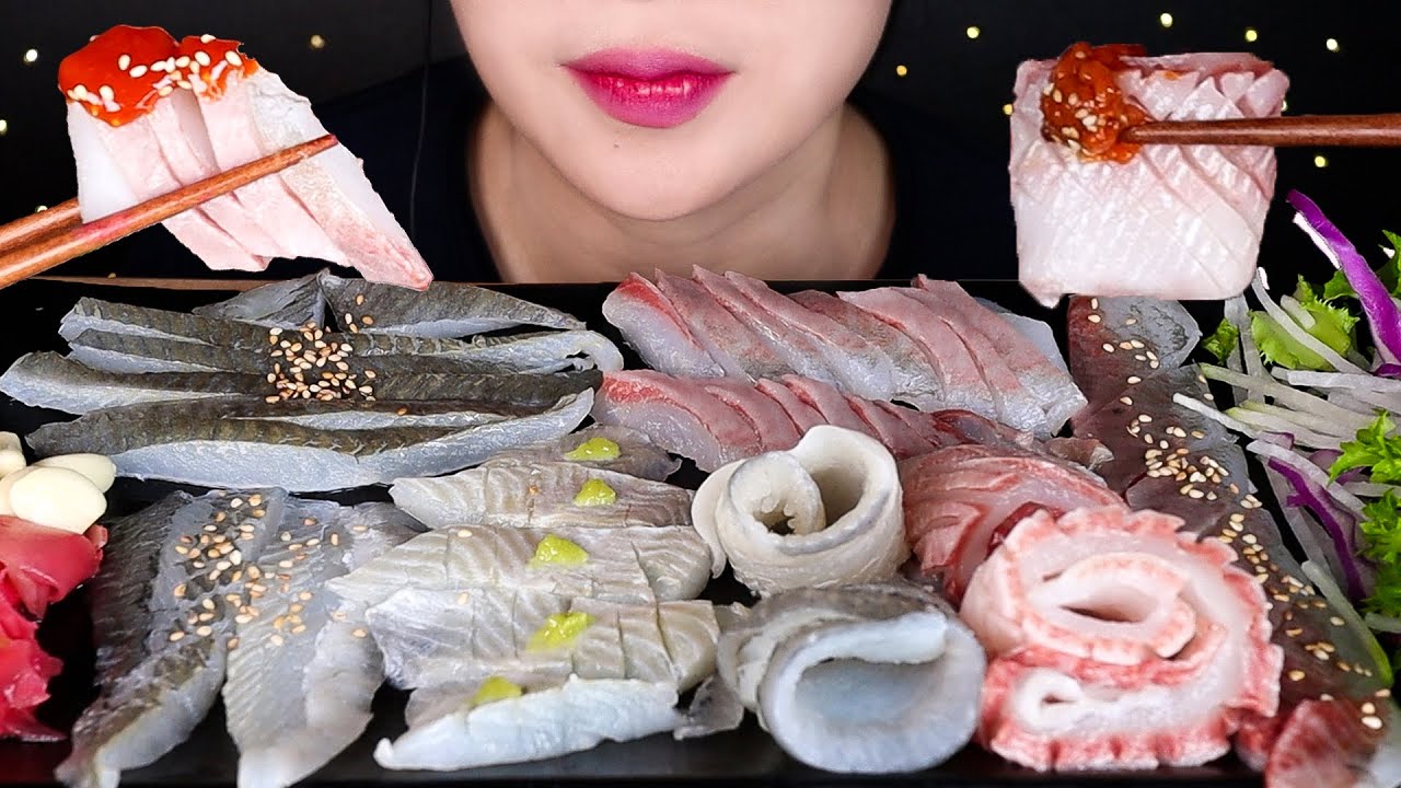강도다리회, 밀치회  Halibut, Mullet Sashimi