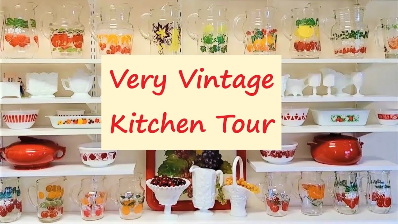 VERY VINTAGE KITCHEN TOUR Chalkware, PY Japan Anthropomorphic, Pyrex, Glassware, Milk Glass Etc!