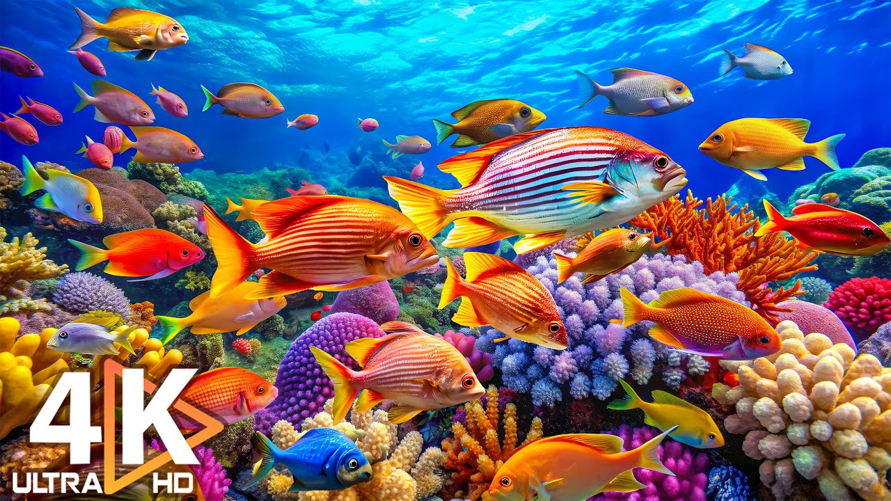 Stunning 4K Underwater Wonders + Relaxing Music - Colorful Coral Reefs and Marine Life #6
