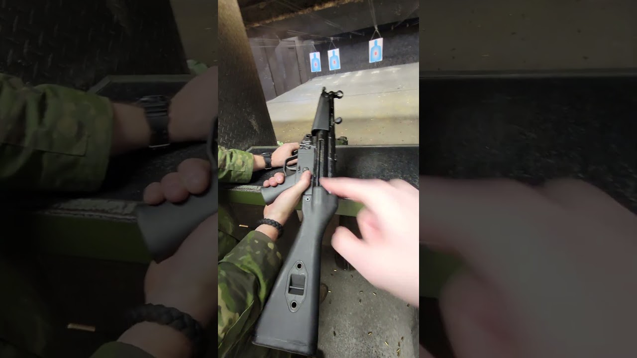 Shooting an MP5 rifle #usa #m5 #rifle