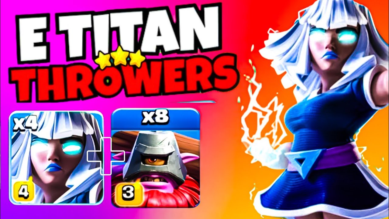 Electro Titans➕Throwers is 💯% Broken! clash of clans 