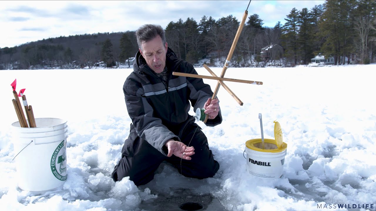 How to set a tip-up for ice fishing