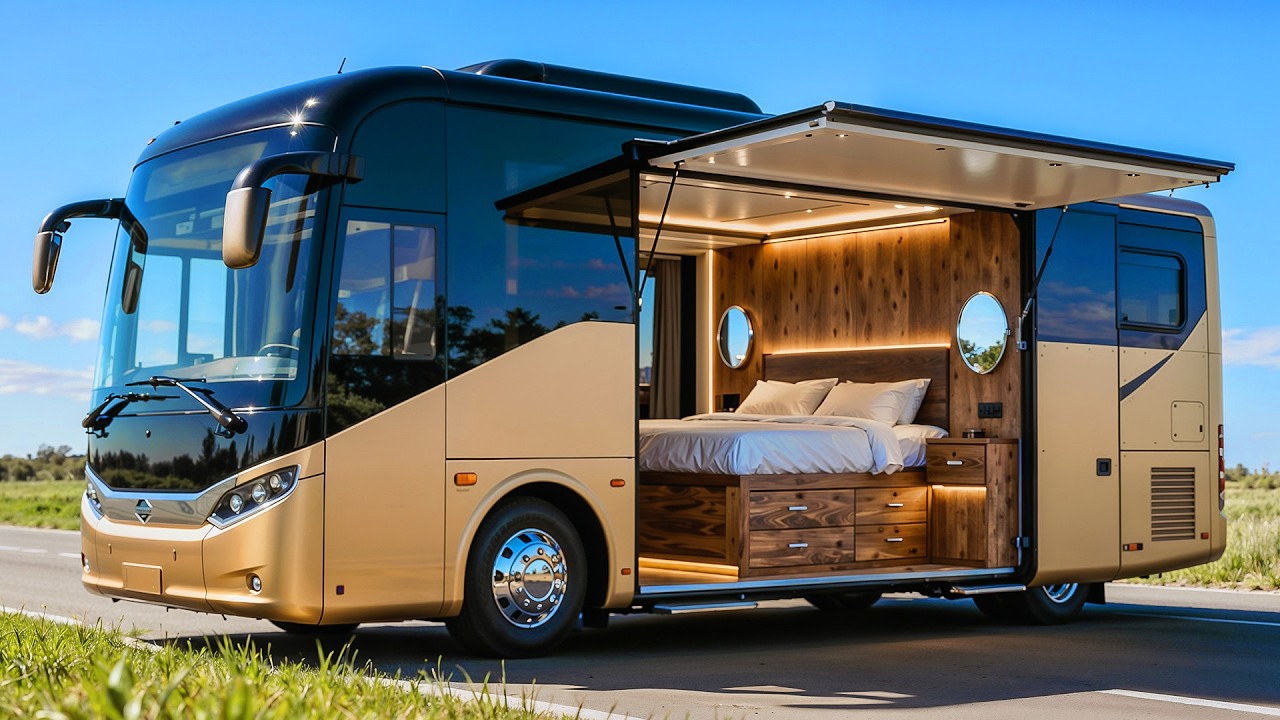 Couple Transforms Bus into Luxury Mobile Home | Full Conversion by @Mela and Don  |  Rehabit8