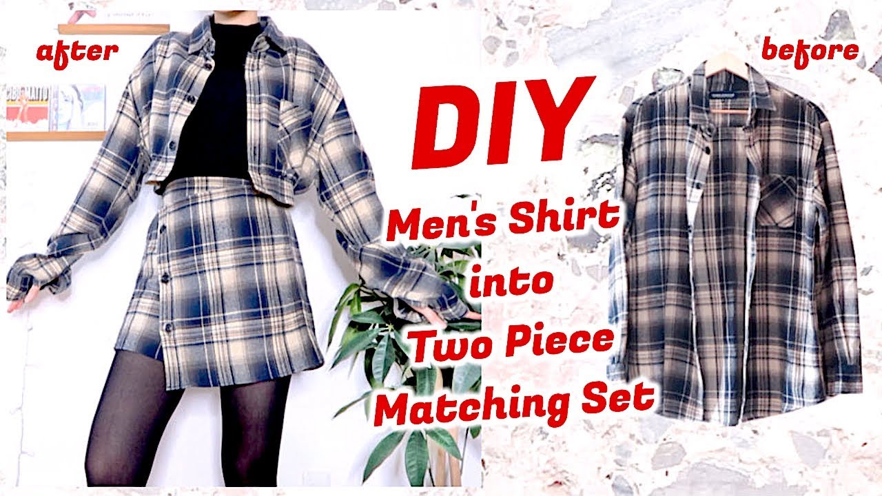 Refashion DIY Men's Shirt into Two Piece Matching Set / ファッション 古着リメイク / 옷리폼 / COSTURAㅣmadebyaya