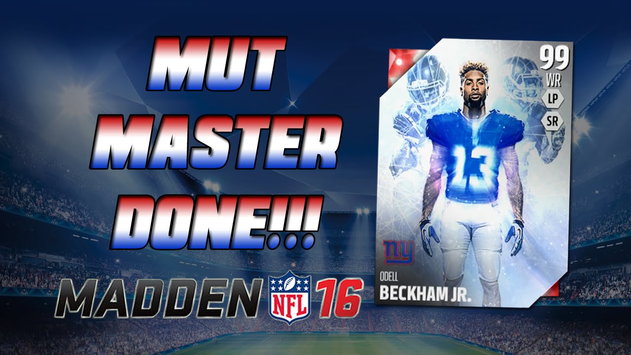 MUT Master Is Complete! | Madden 16 Ultimate Team - 99 Overall Odell Beckham Jr 3 MILL!