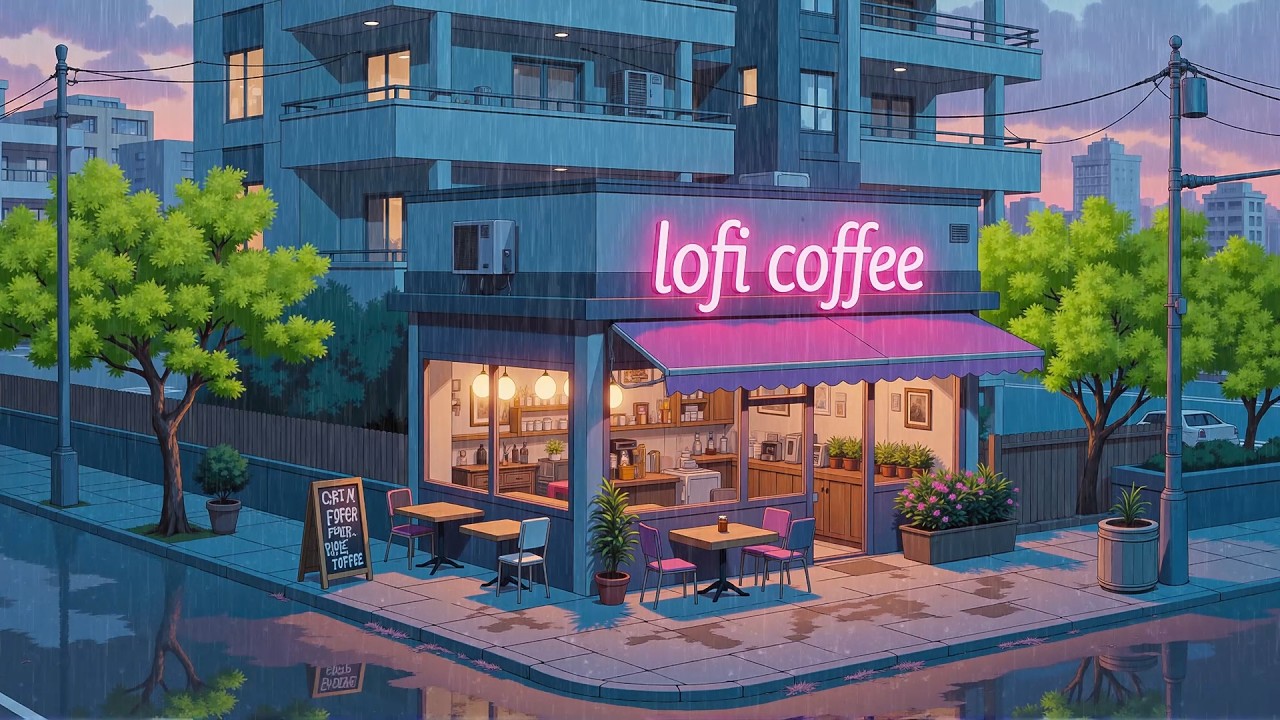 Lonely Evening Coffee Shop 🌧️ Soft Lofi Beats for When You Feel Lost 💭 Healing & Calm Night Vibes