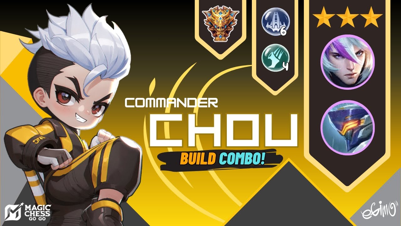 COMMANDER CHOU BUILD COMBO! 3 STAR ARLOTT AND SABER!! MAGIC CHESS GO GO