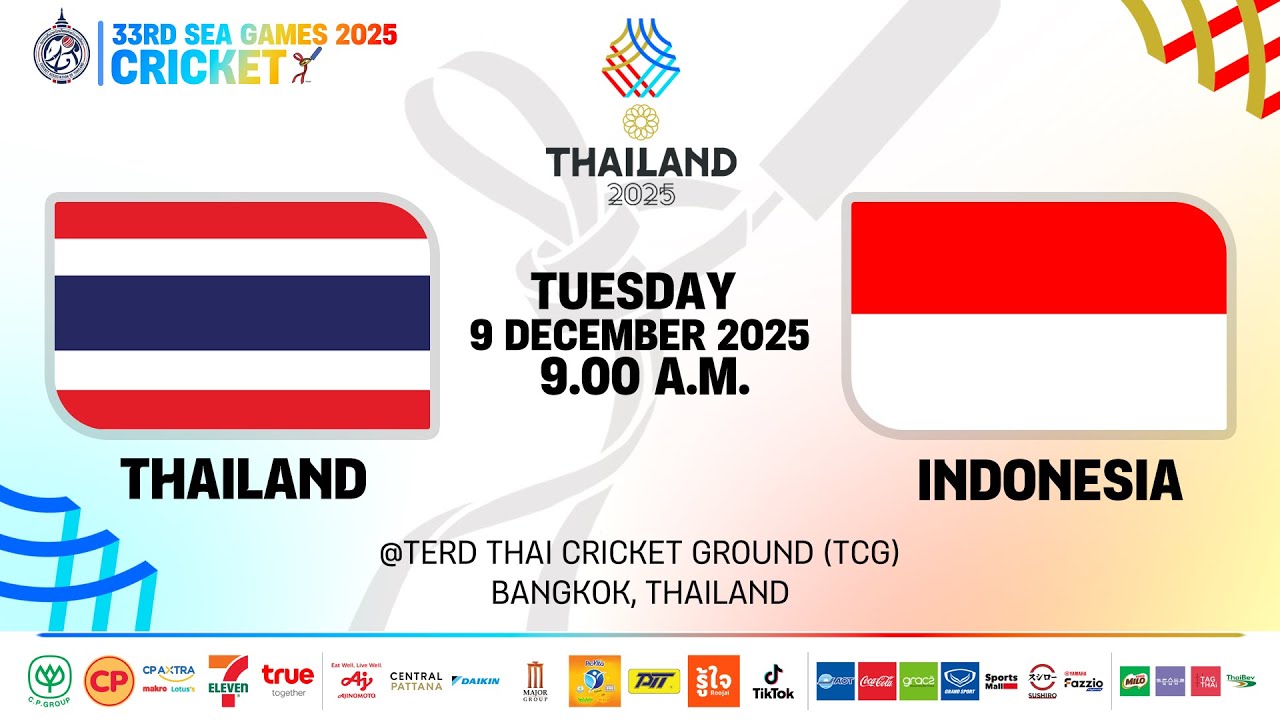 DAY 1 | LIVE🔴 33rd SEAGAMES 2025 - CRICKET SPORT | 09:00 AM | THAILAND VS INDONESIA | T20 | MALE