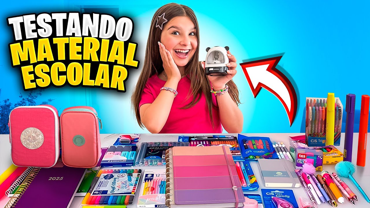 TESTANDO MEU MATERIAL ESCOLAR 2025!! *Adivinha a surpresa que mostrei