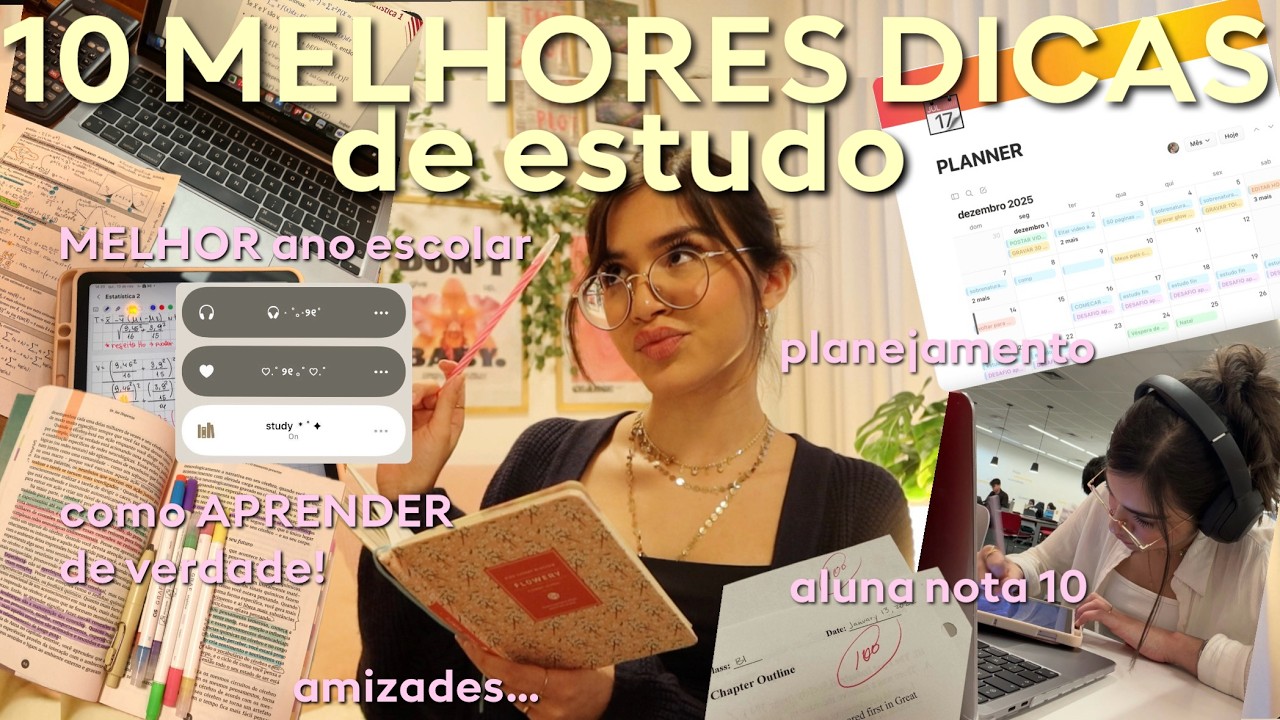 10 DICAS DE ESTUDO para vc ter o seu MELHOR ANO ESCOLAR! 📚👩&zwj;🎓📖