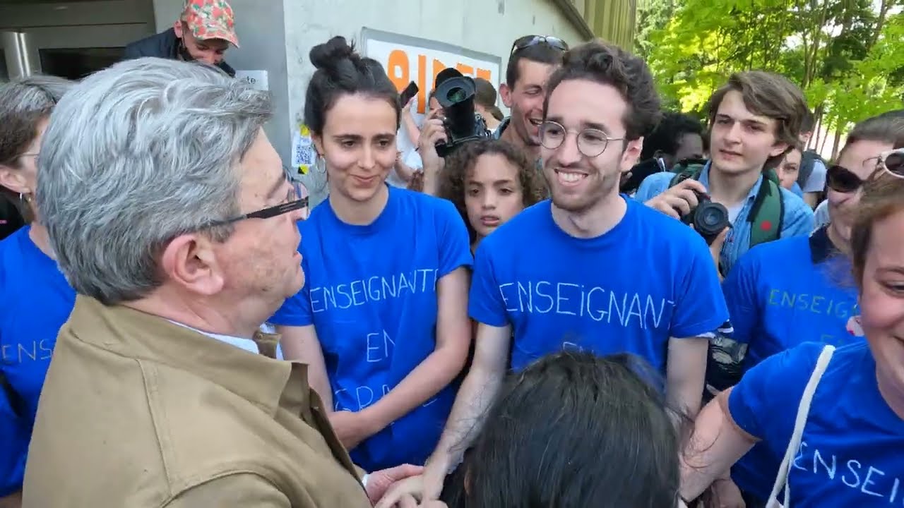 Jean-Luc Mélenchon à l'école Nelson Mandela