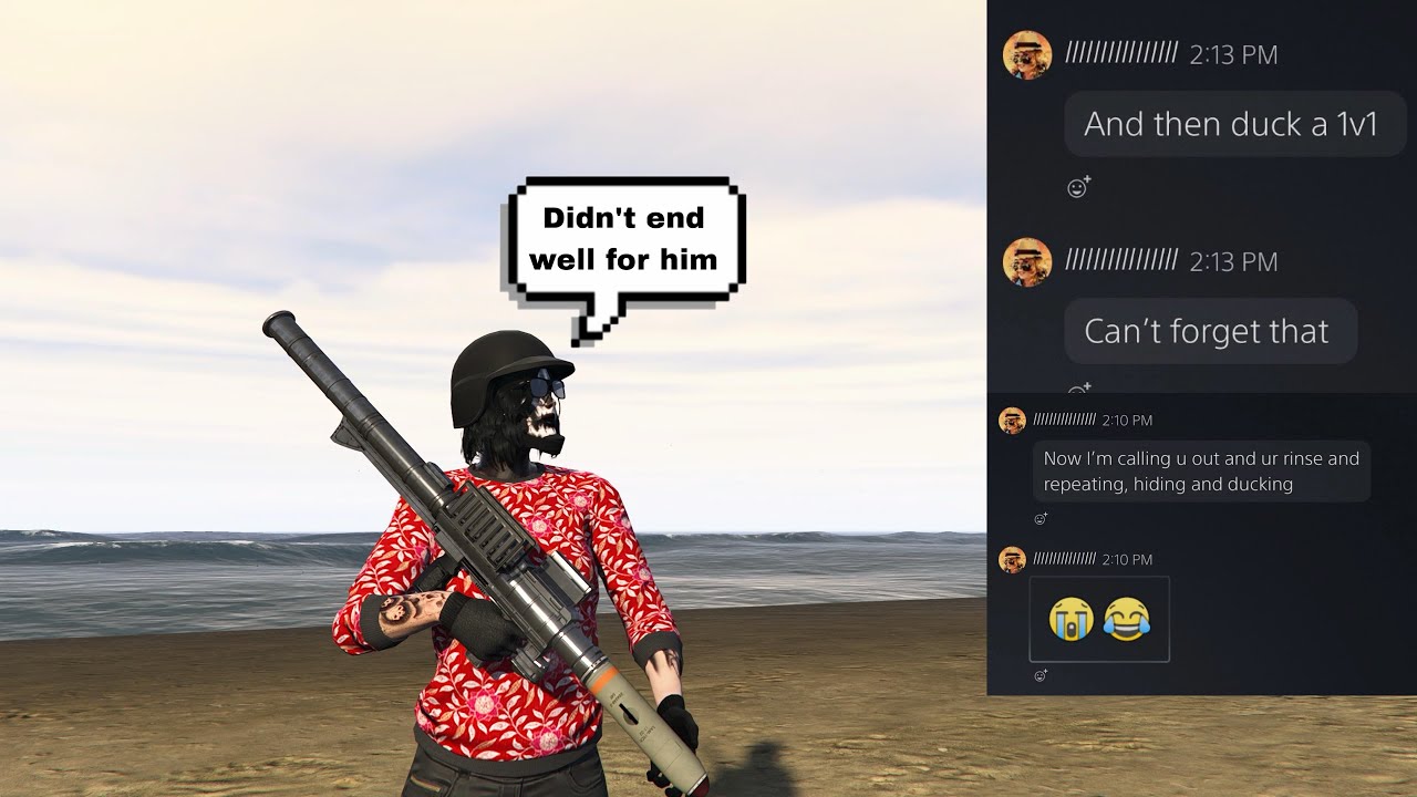 OG barcode calls me out for a 1v1 and this happens.. (GTA 5 ONLINE) 