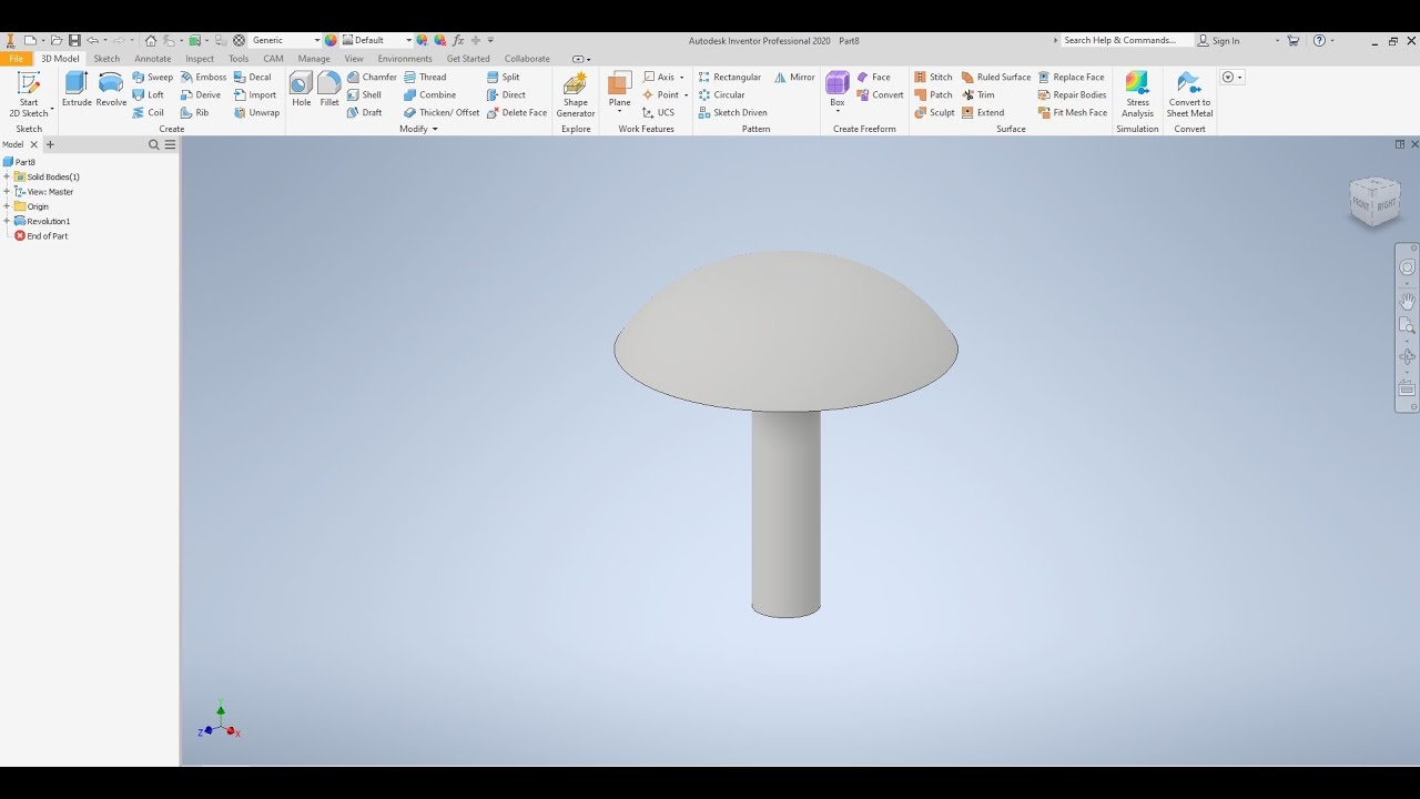 Autodesk Inventor: Проект мини-поезда — соединительный штифт