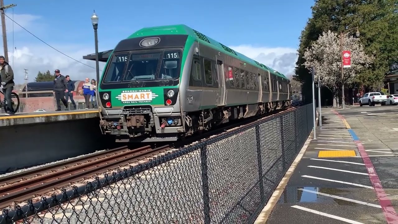 SMART trains at Santa Rosa Downtown.