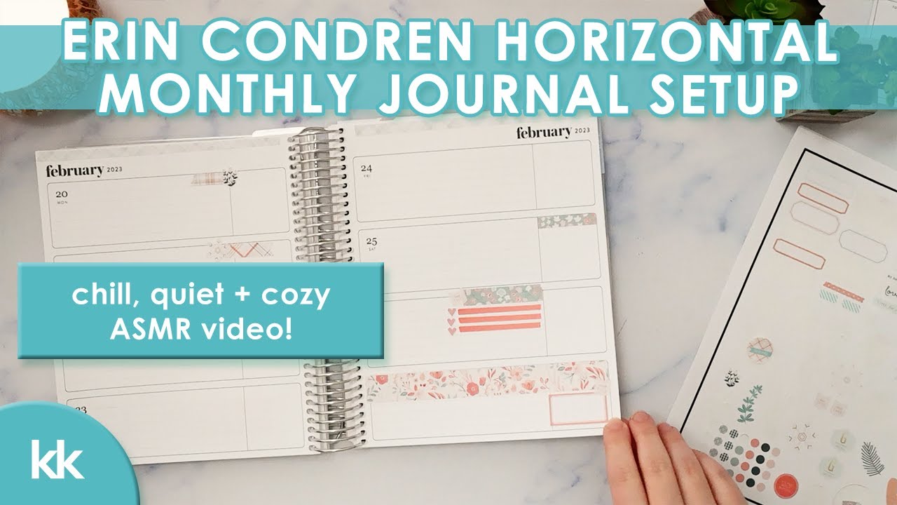Erin Condren Horizontal Lifeplanner February Journal Setup Chill Cozy Quiet ASMR Rain Print and Cut