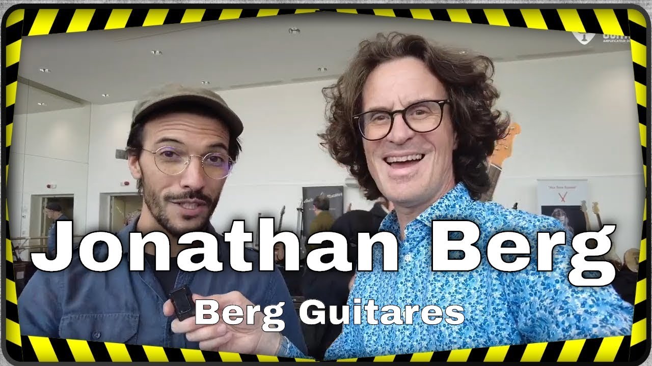 Jonathan Berg de Berg Guitares fait la visite guidée de ses instruments à Puteaux