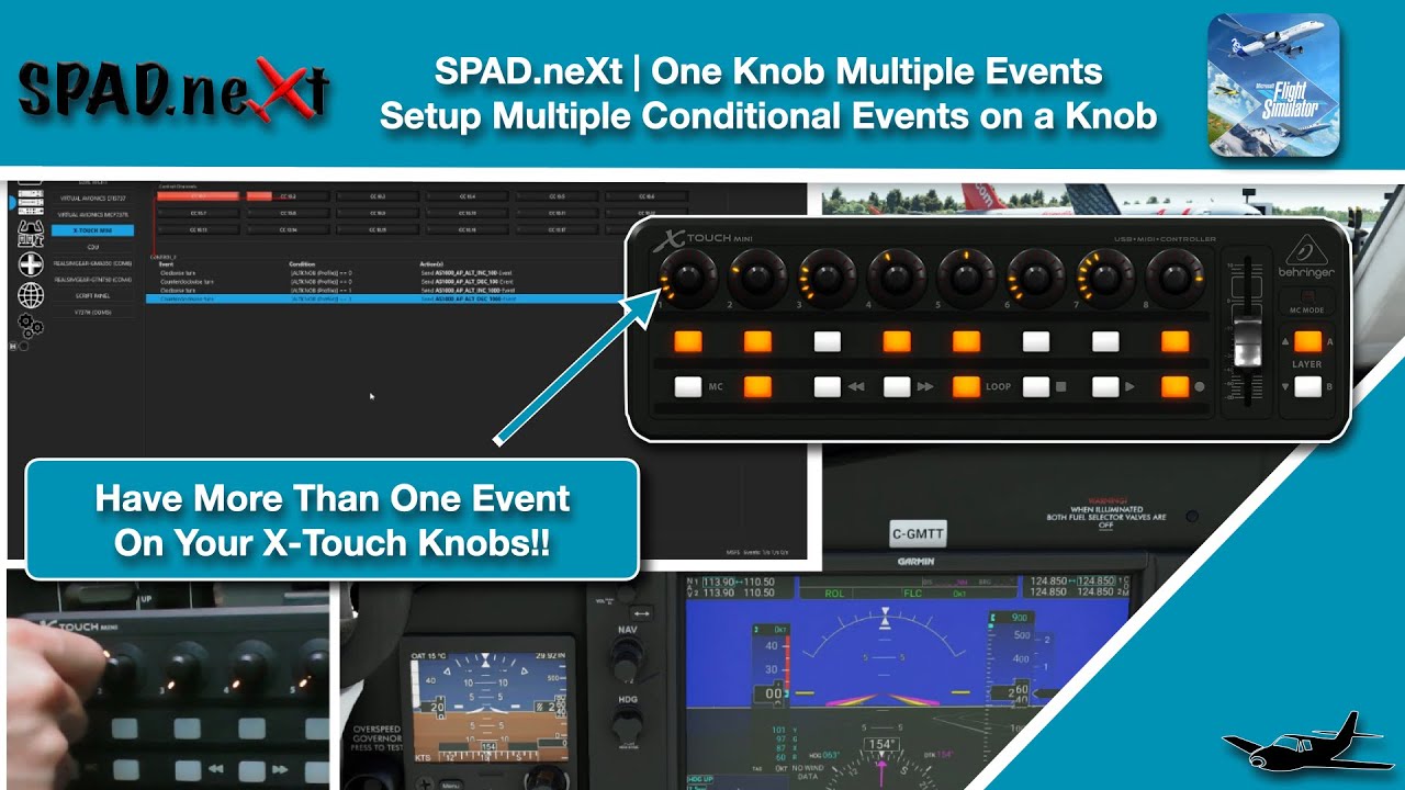 MSFS | SPAD.neXt | One Knob With Multiple Events Assigned