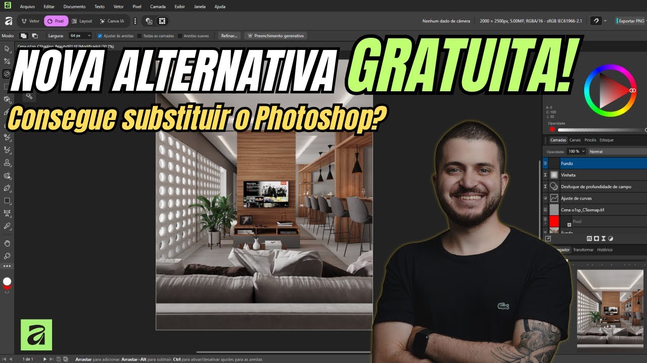 Alternativa GRATUITA ao Photoshop! Testando o Affinity para P&oacute;s-Produ&ccedil;&atilde;o ArchViz Completa