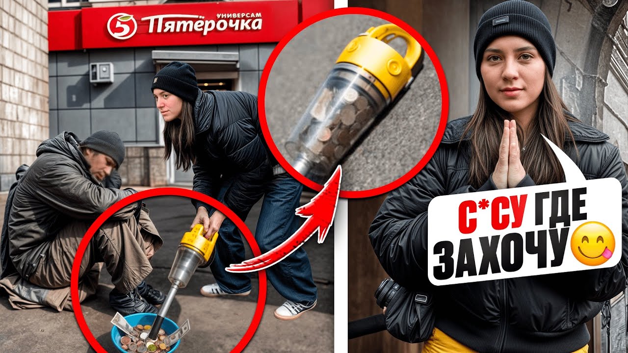 ШКОЛЬНИЦА ОТСОСАЛА ДЕНЬГИ у ВОНЮЧЕГО БОМЖА! Стыдно&hellip;