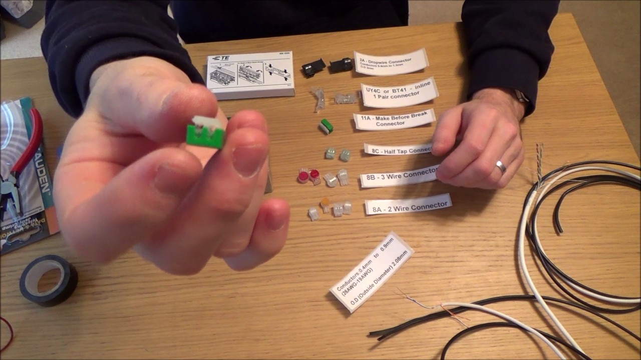 Various Jelly Crimp Telephone Wire Connectors: 8A, 8B, 8C, 2A, UR2, 11A, UY4C,  UY2