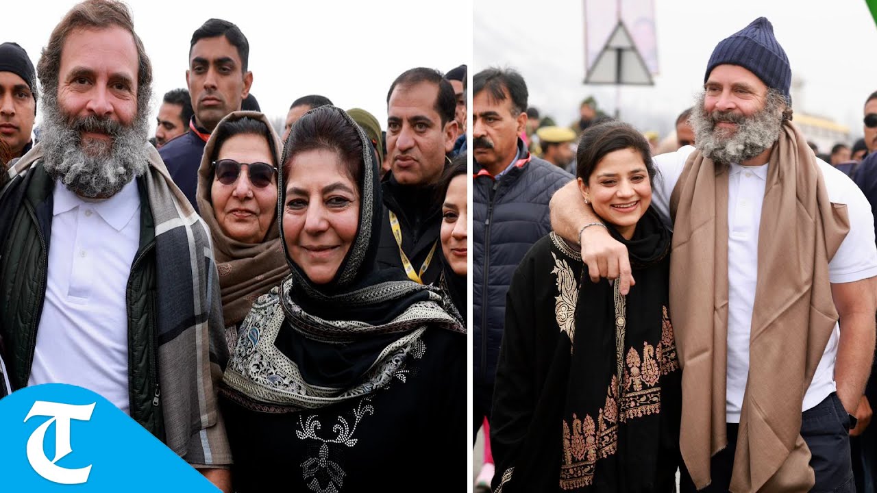 Mehbooba Mufti’s daughter Iltija Mufti walks with Rahul Gandhi amid Bharat Jodo Yatra in Anantnag