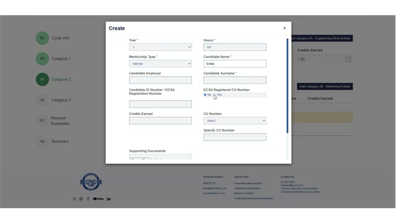 Managing Your CPD Cycle on the ECSA Self-Service Portal