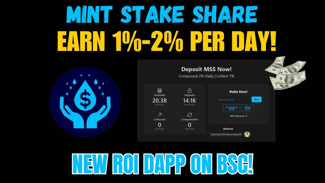 Earn 1%-2% Daily With MintStakeShare - New ROI Dapp On BSC - Better Than Drip?