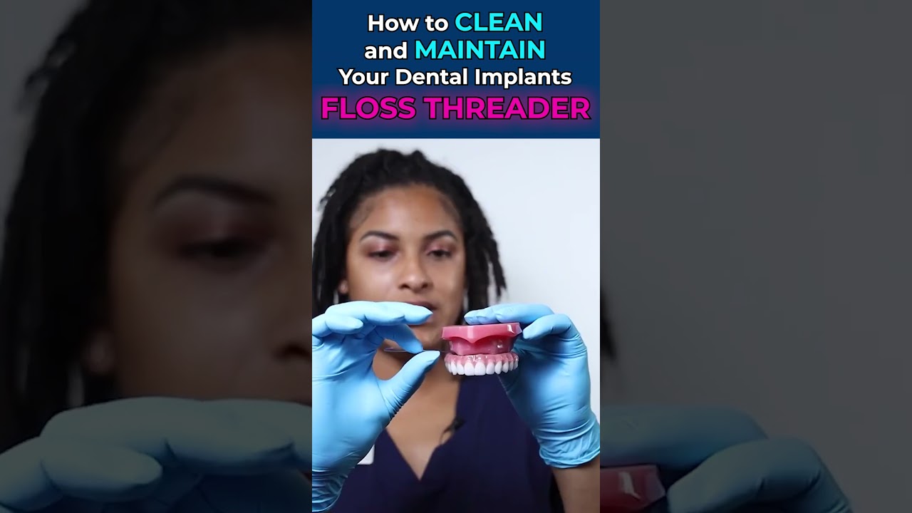 How To Floss With Dental IMPLANTS 🦷 #shorts
