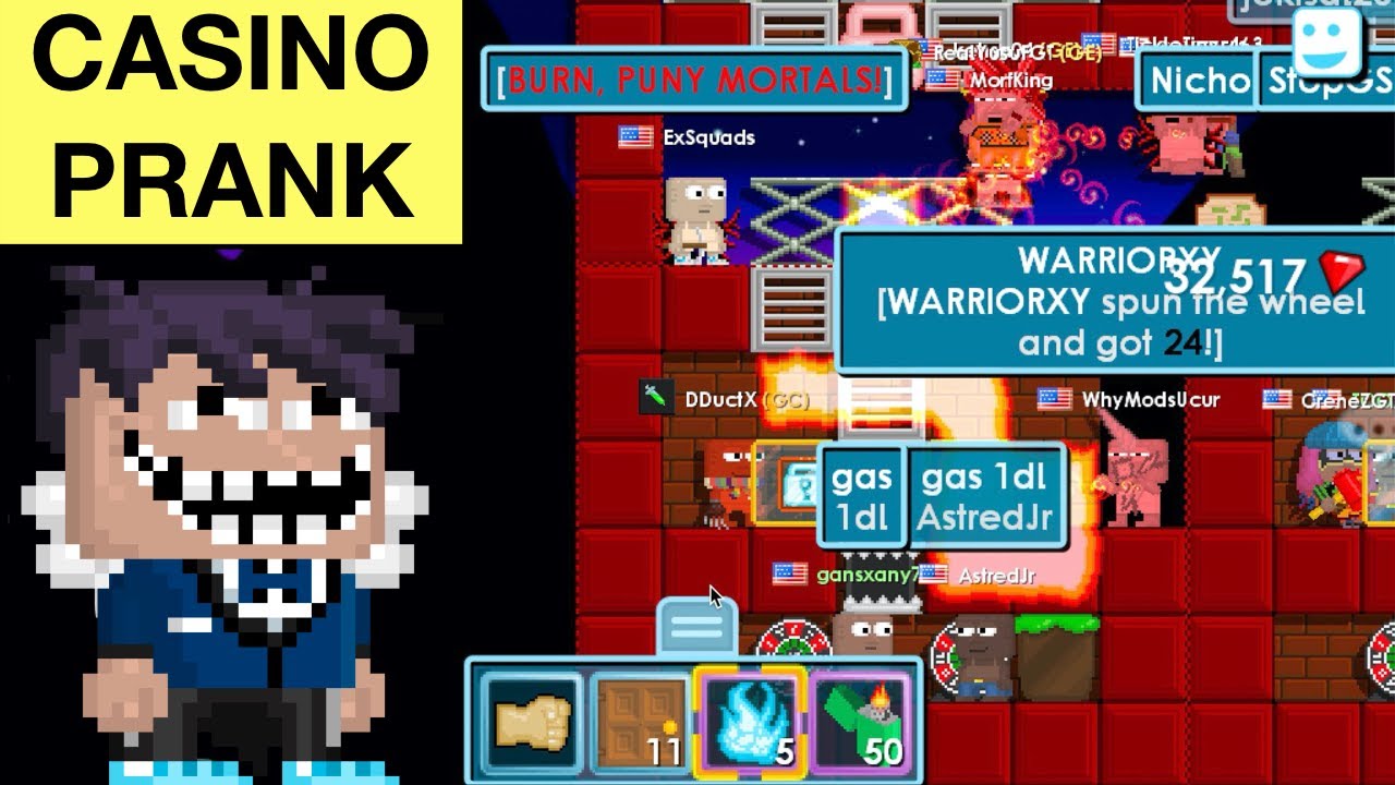CASINO PRANK WITH FIRE ! AND GOT BANNED ? | Growtopia