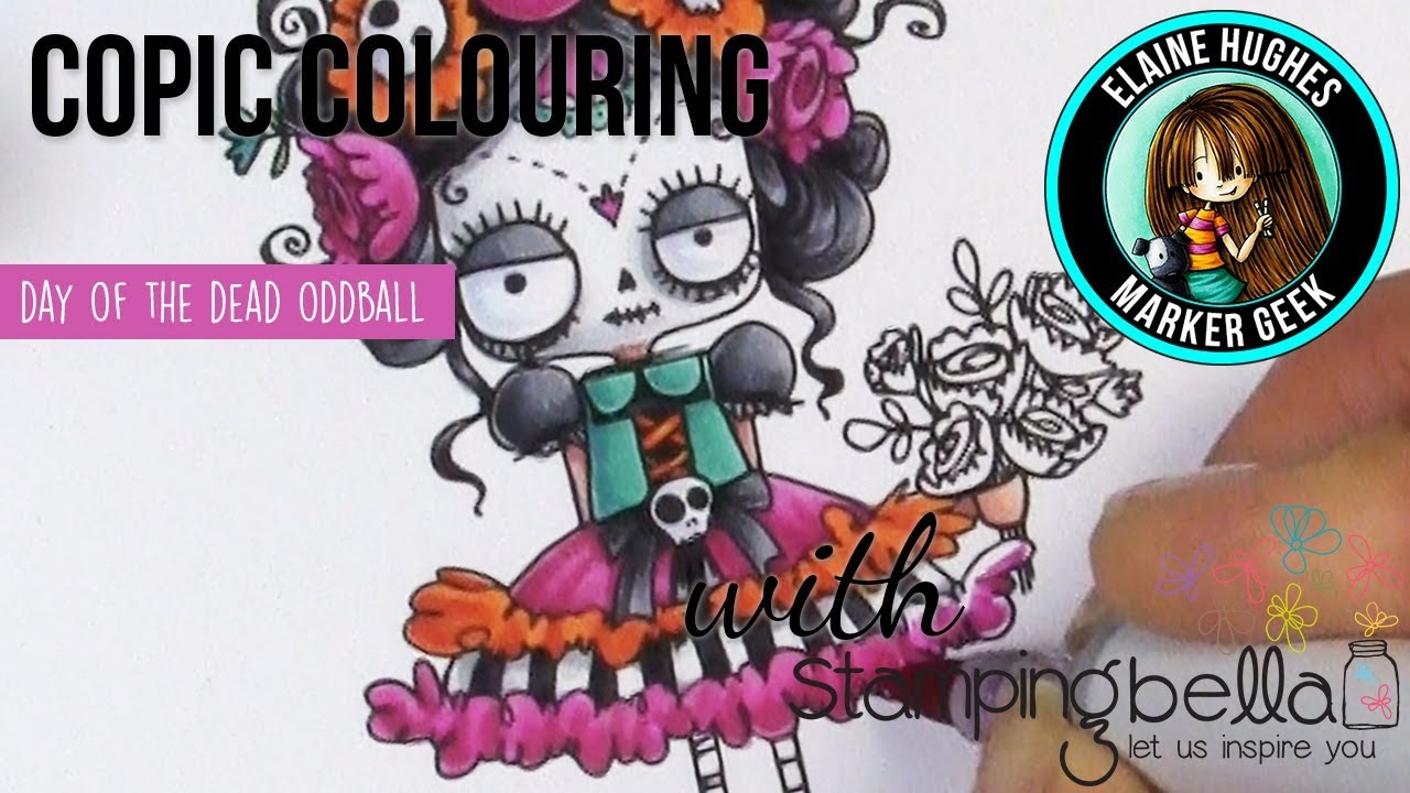 Copic Colouring Stamping Bella 2018: Day of the Dead Oddball rubber stamp set