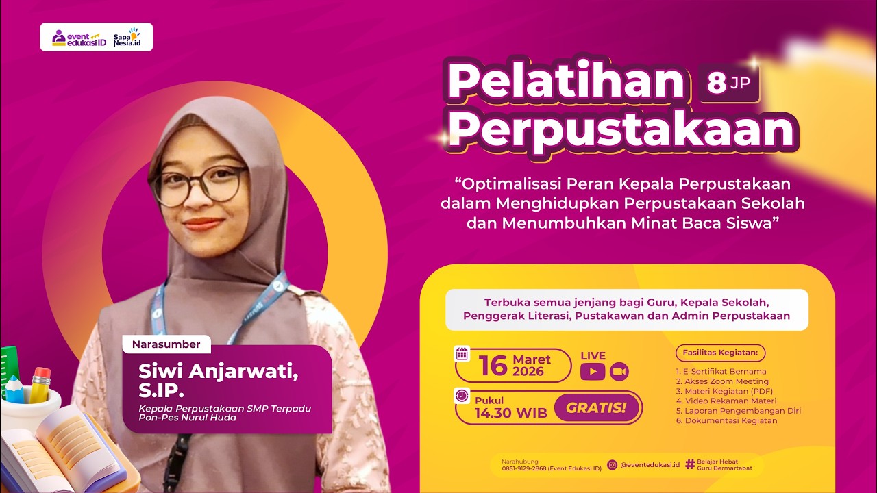 Webinar Optimalisasi Peran KA Perpustakaan Hidupkan Perpustakaan Sekolah dan Tumbuhkan Minat Baca