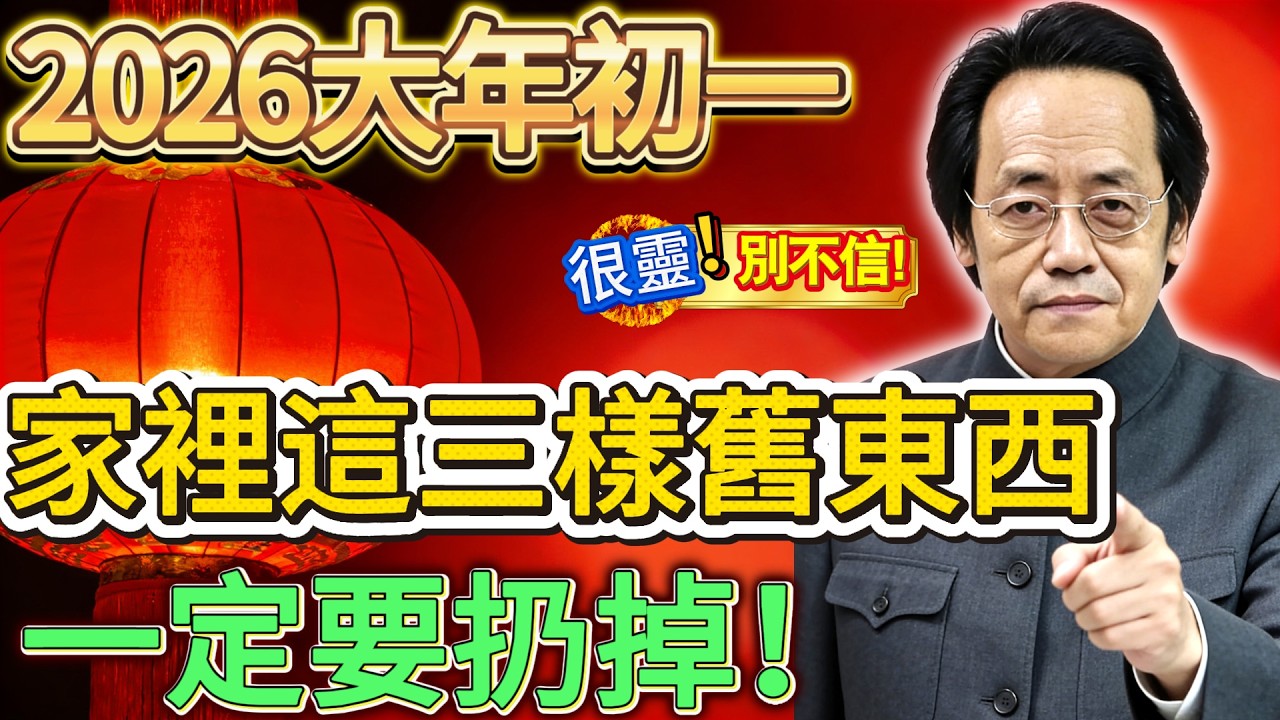 2026馬年大年初一，家裡這三樣「舊東西」必須扔！否則財神過門不入，窮氣纏身一整年 #倪海廈 #養生 #財運 #運勢 #2026年 #元旦 #易經 #過年