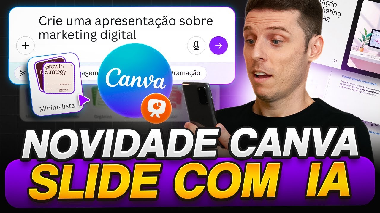 PARE de perder HORAS com Slides! IA do CANVA cria Apresenta&ccedil;&otilde;es Completas!