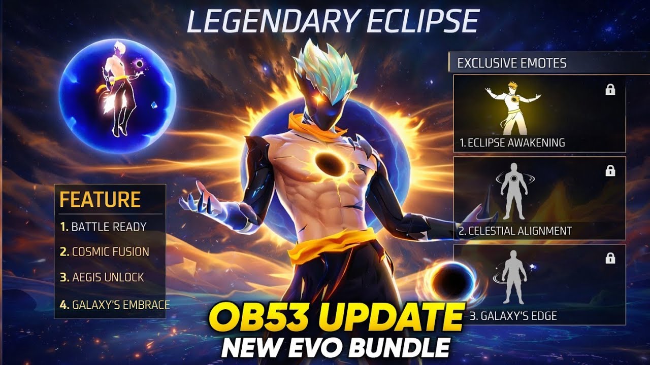 FREE FIRE OB53 UPDATE EVO BUNDLE | NEW EVO BUNDLE | LEGENDARY ECLIPSE FULL SHOWCASE