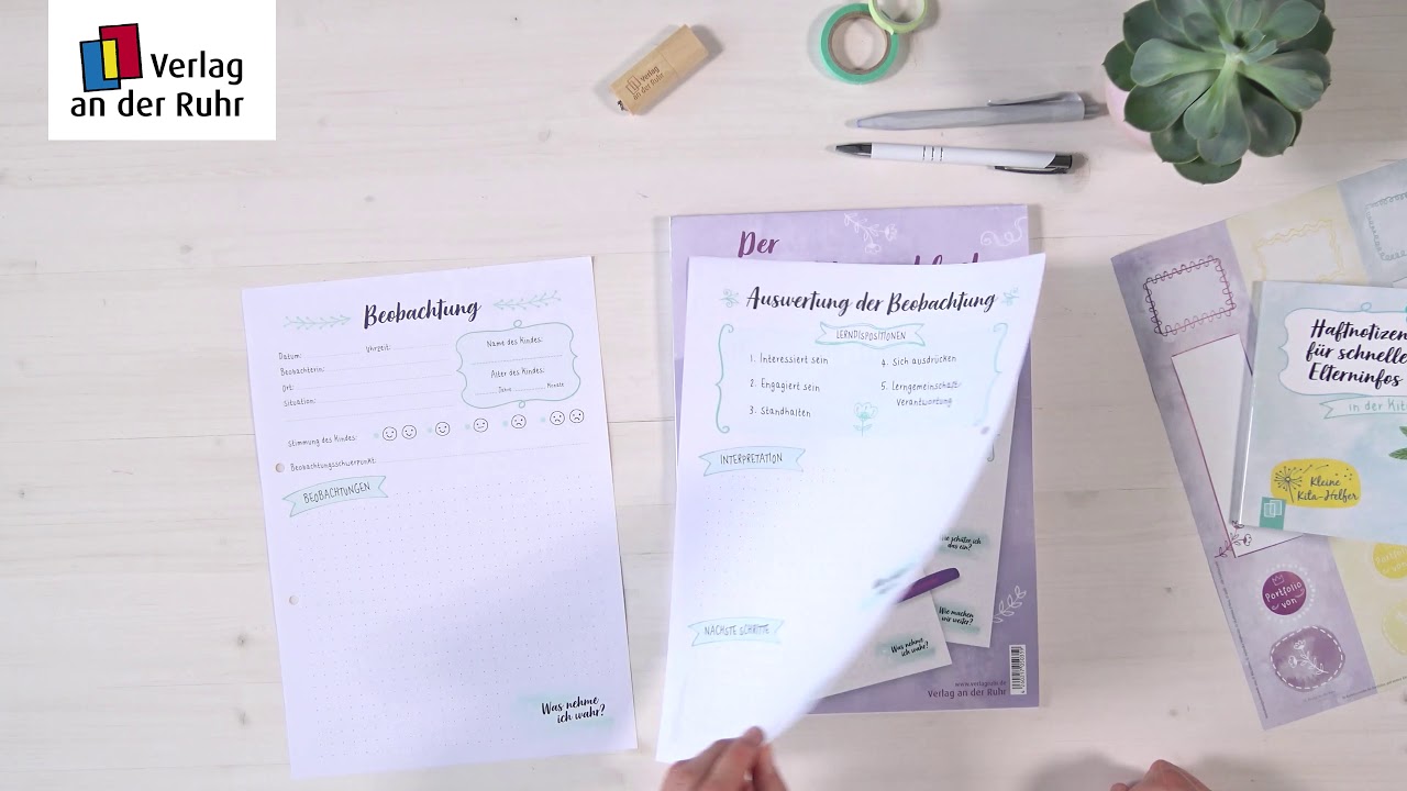 Beobachtungsblock für Dokumentation in Kita und Krippe