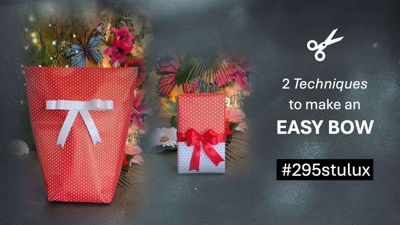 2 простых способа сделать бант 🎁 Урок #упаковкаподарков #295stulux #сделайсам