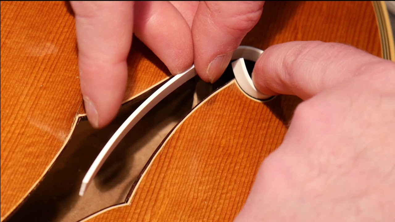 F-hole rebind on a 1943 D'Angelico New Yorker