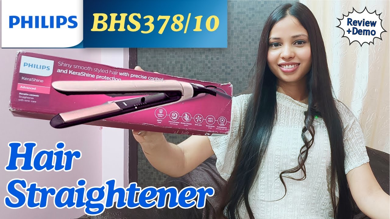 Philips BHS378/10 Advanced KeraShine Straightener 😮 l Review + Demo l ThermoProtect Technology