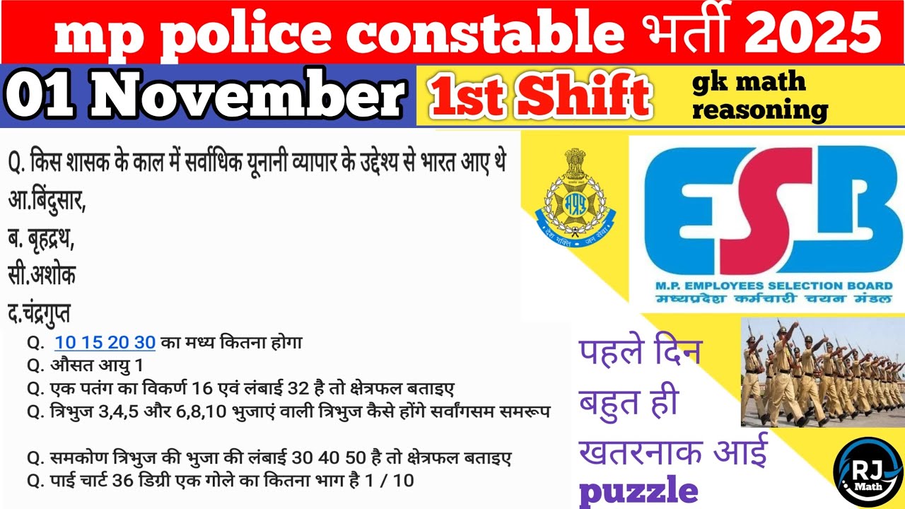 MP Police 1 November 2nd shift 2025 | MP Police Exam Analysis 2025 |MP Police Constable review 2025