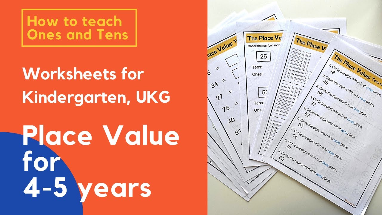 How to teach Place Value | Tens and Ones Worksheets for Kindergarten, UKG, Grade 1