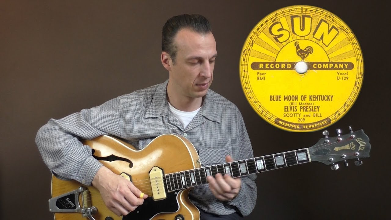 Урок игры на рокабилли-гитаре — Blue Moon Of Kentucky — Scotty Moore Solo