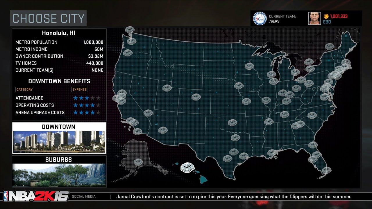 NBA 2K16 MyGM/MyLEAGUE  - Team Relocation & MyLEAGUE Online